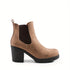 Damen-Slip-On-Stiefeletten mit klobigem Absatz | Elegante PU-Winterstiefel